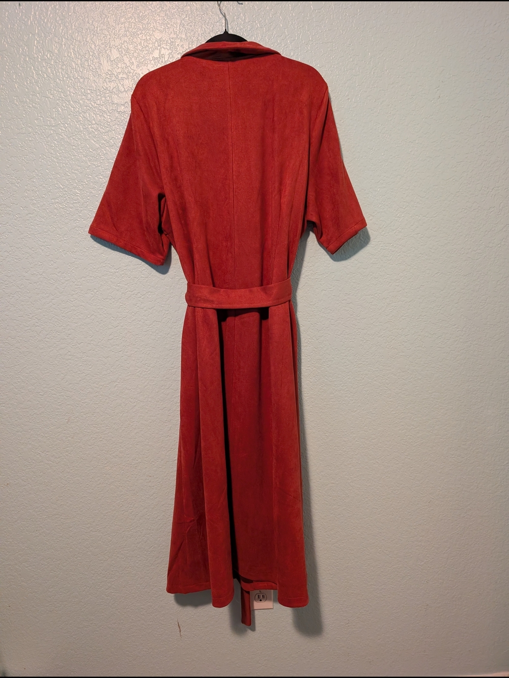 Ivy City Co Rust-Toned Shirtwaist Midi Dress with Tie - Picture 3 of 5